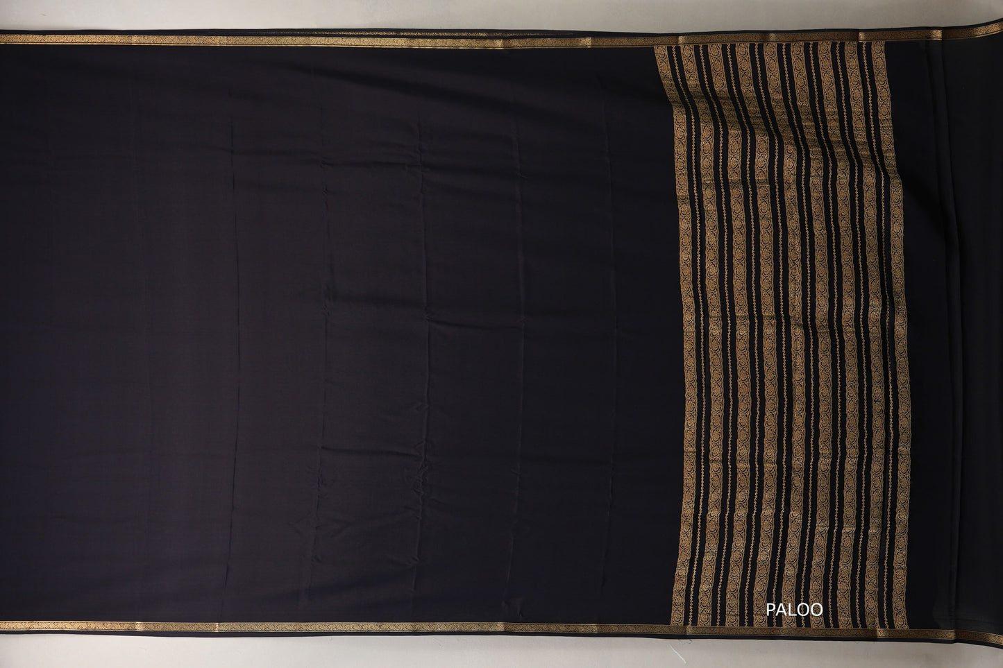 Deep Black Mysore Silk Saree PSSR018993