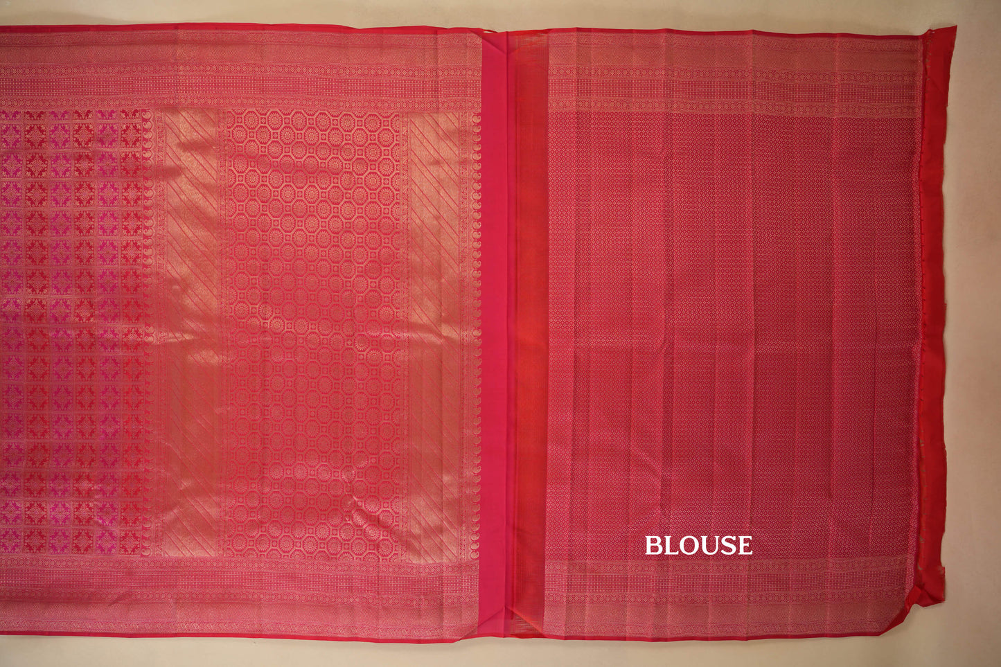 Reddish Pink Vintage Kanjivaram Silk Saree by Shreenivas Silks PSSR017942