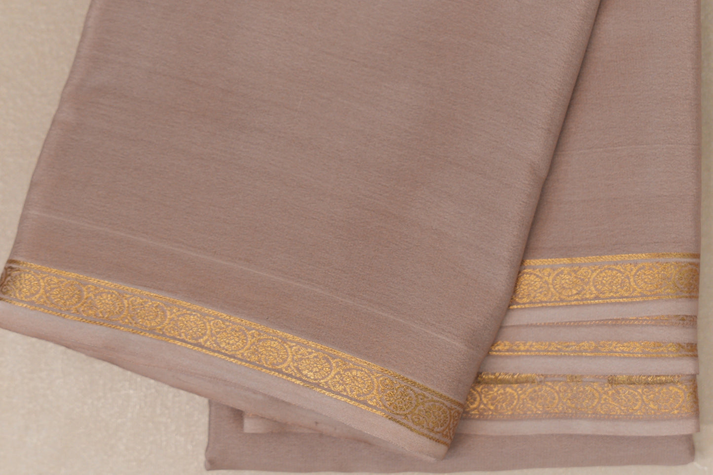 Dark Beige Mysore Silk Saree PSSR018994