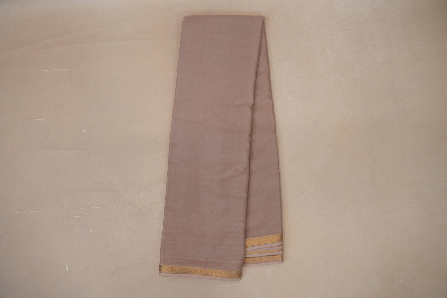 Dark Beige Mysore Silk Saree PSSR018994