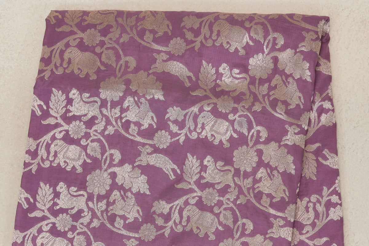 Dusty Lavender Banarasi Silk Saree body zoom