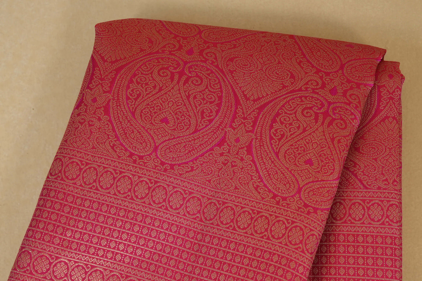 Reddish Pink Vintage Kanjivaram Silk Saree by Shreenivas Silks PSSR017944