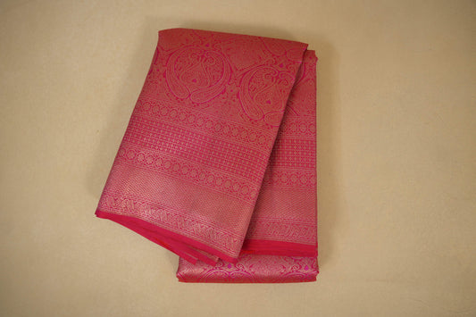 Reddish Pink Vintage Kanjivaram Silk Saree by Shreenivas Silks PSSR017944