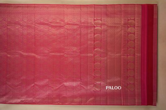 Reddish Pink Vintage Kanjivaram Silk Saree by Shreenivas Silks PSSR017944
