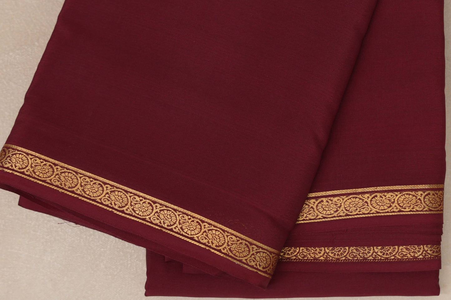 Deep Maroon Mysore Silk Saree PSSR018997