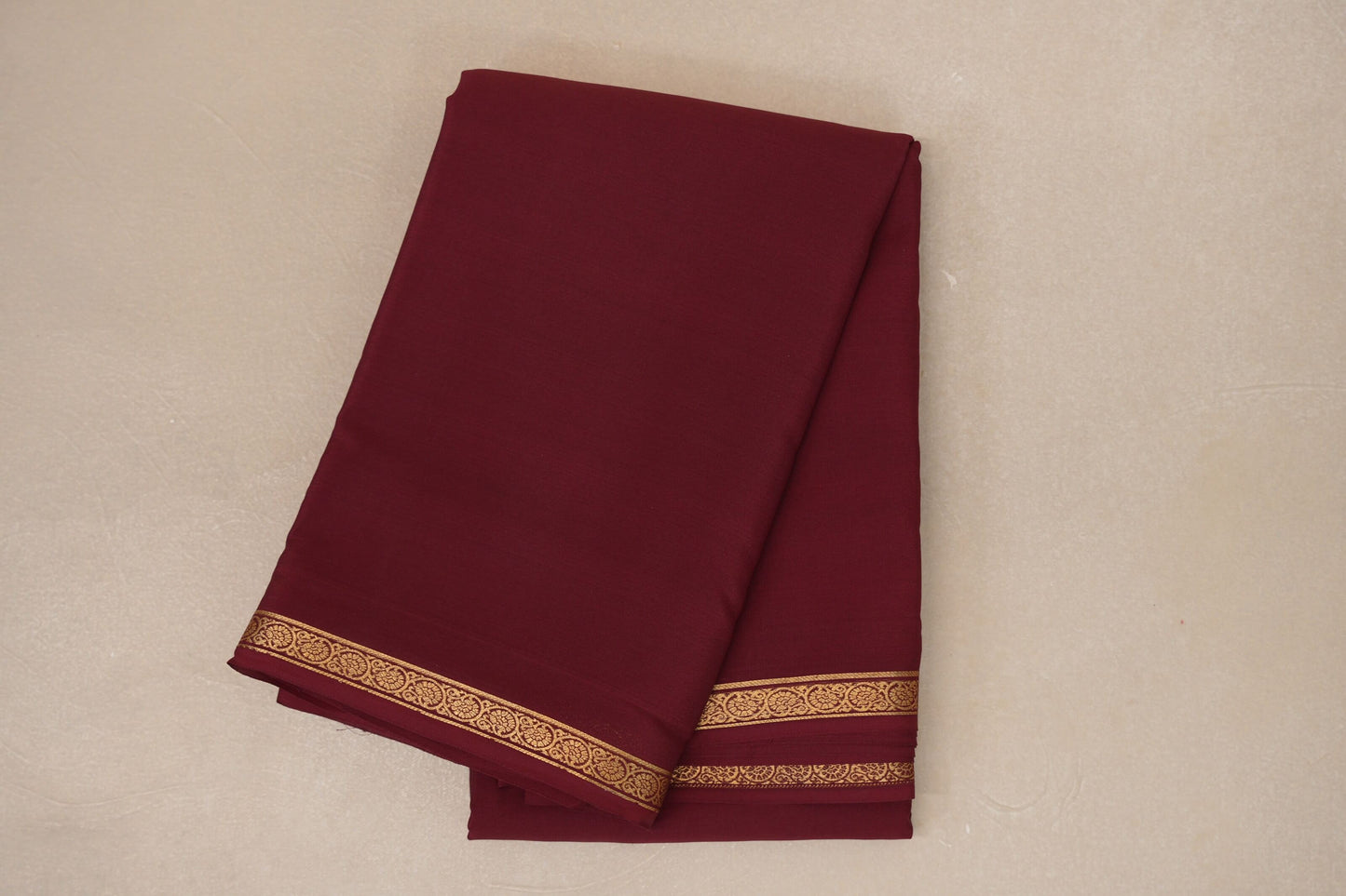 Deep Maroon Mysore Silk Saree PSSR018997