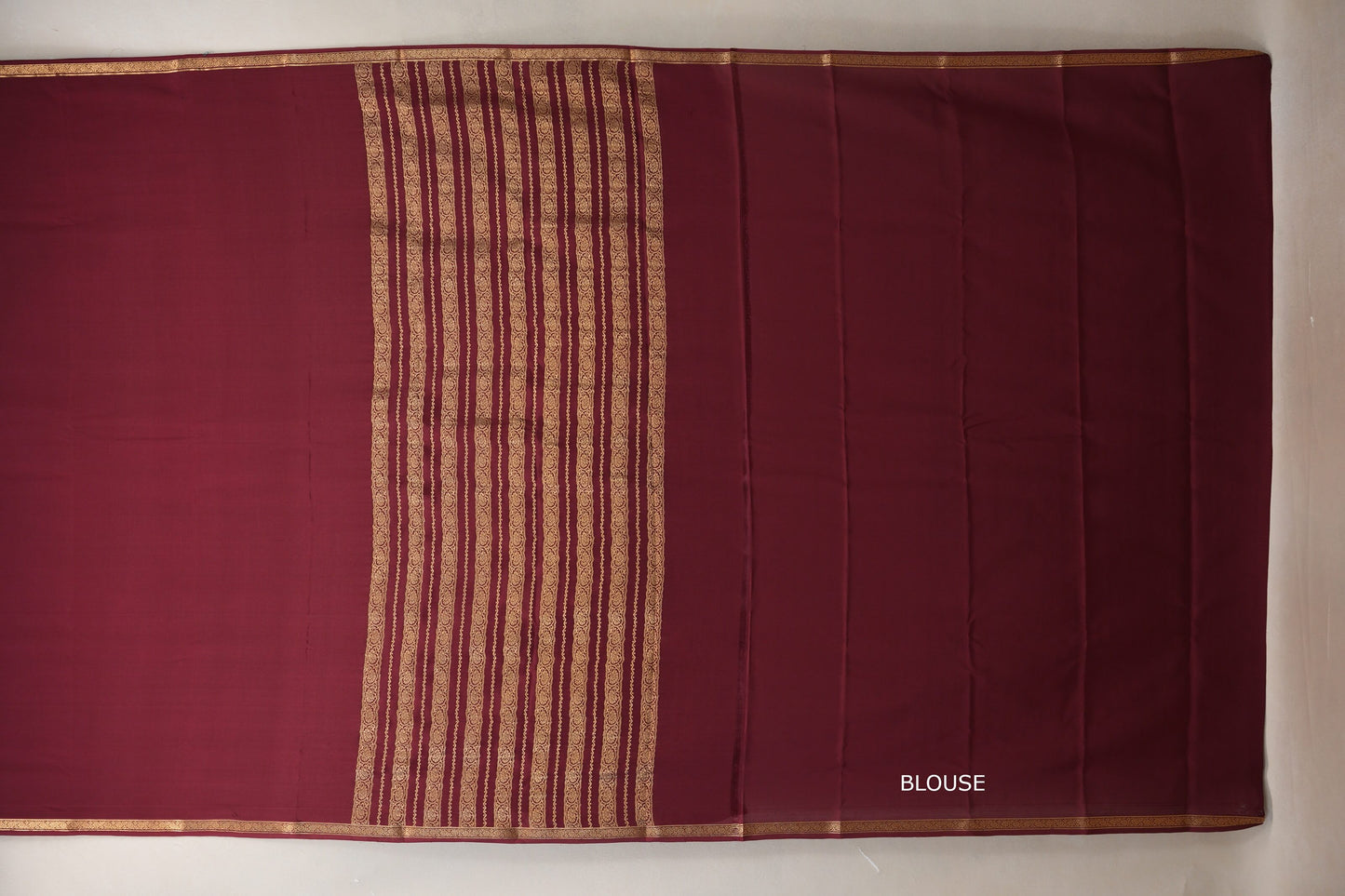 Deep Maroon Mysore Silk Saree PSSR018997