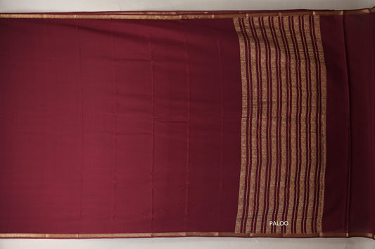 Deep Maroon Mysore Silk Saree PSSR018997