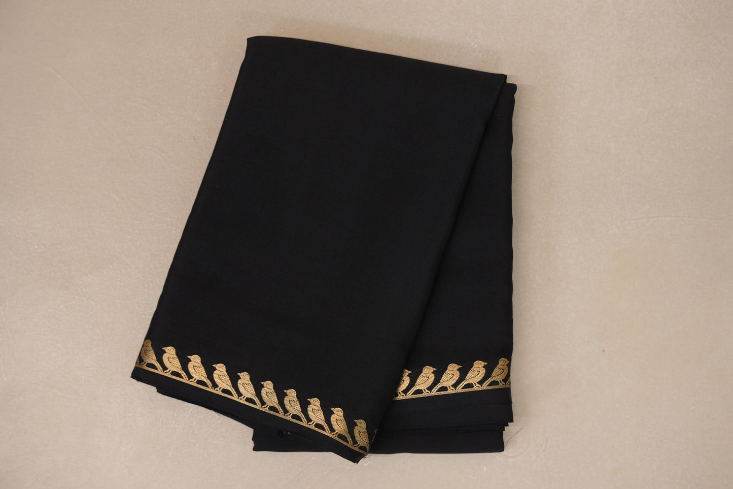 Deep Black Mysore Silk Saree PSSR018998