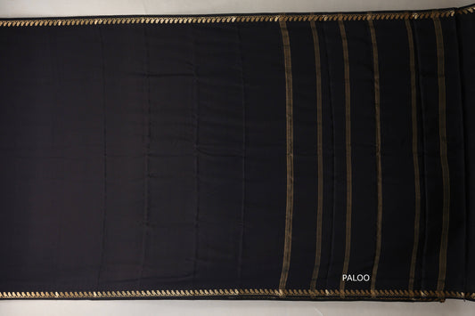 Deep Black Mysore Silk Saree PSSR018998