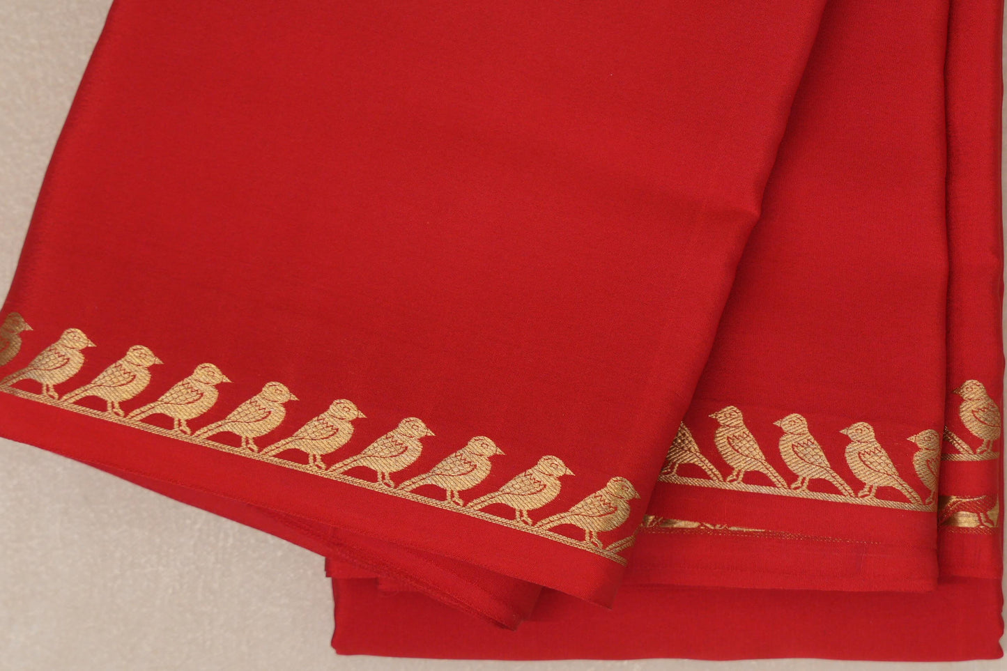 Bright Red Mysore Silk Saree PSSR018999