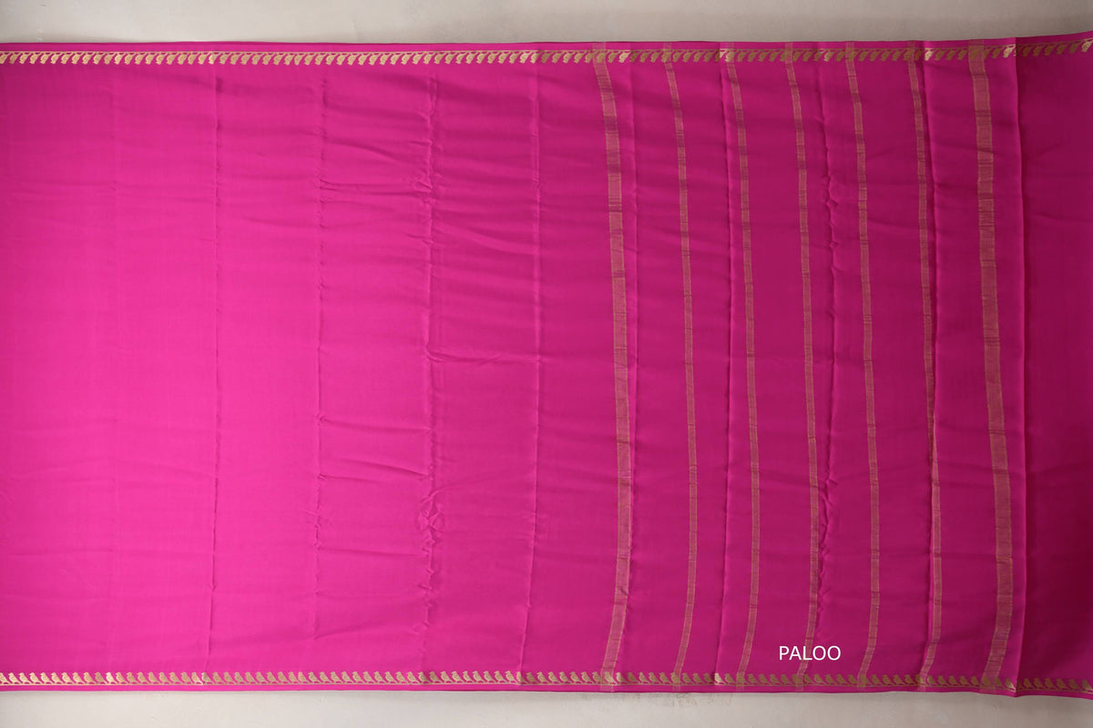 Bright Rani Pink Bright Rani Pink Mysore Silk Saree PSSR019000
