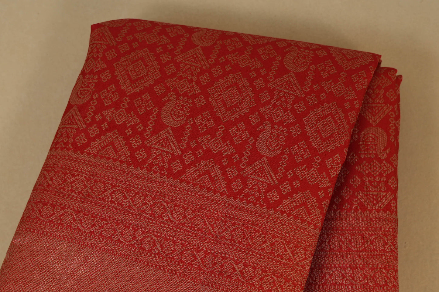 Red Vintage Kanjivaram Silk Saree by Shreenivas Silks PSSR017950