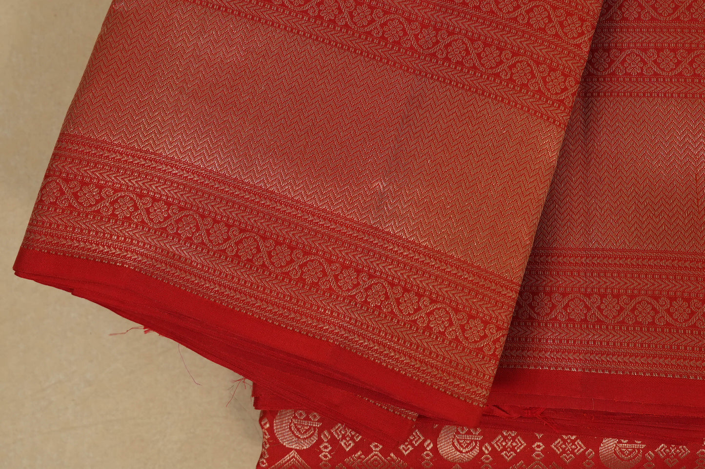 Red Vintage Kanjivaram Silk Saree by Shreenivas Silks PSSR017950
