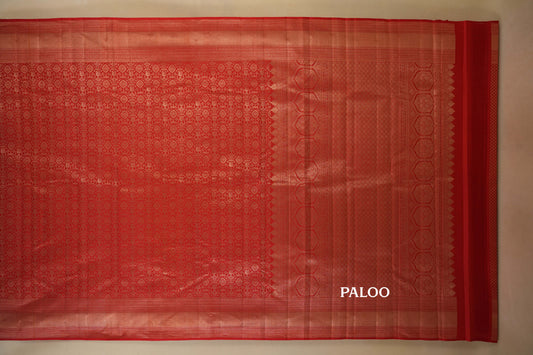 Red Vintage Kanjivaram Silk Saree by Shreenivas Silks PSSR017950