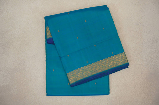 Peacock Blue Ten Yards Silk Saree