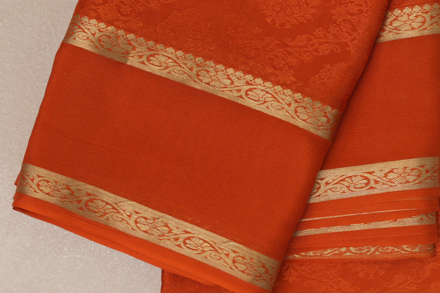 Rust Orange Mysore Silk Saree by Shreenivas Silks PSSR019005