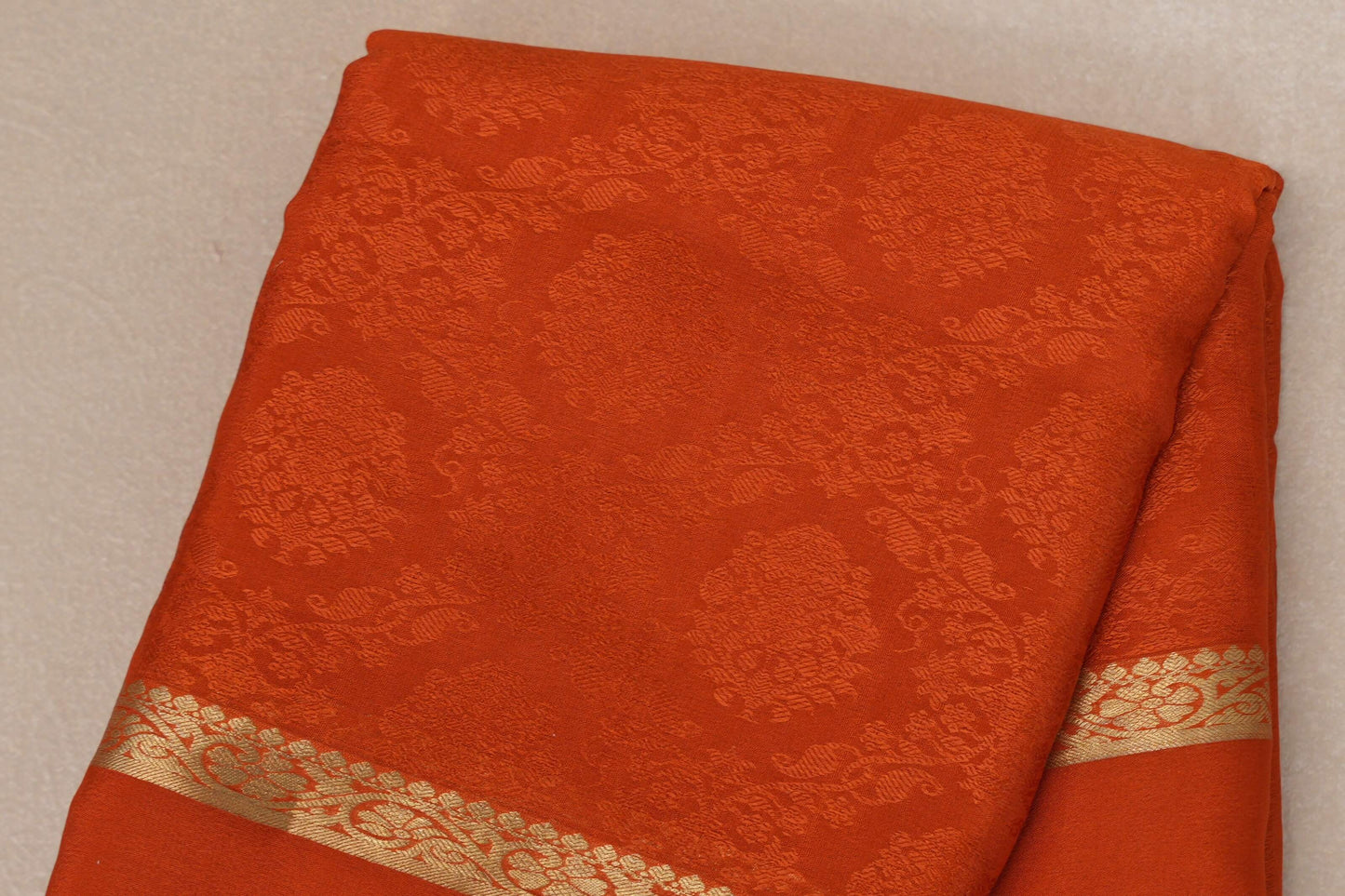 Rust Orange Mysore Silk Saree by Shreenivas Silks PSSR019005
