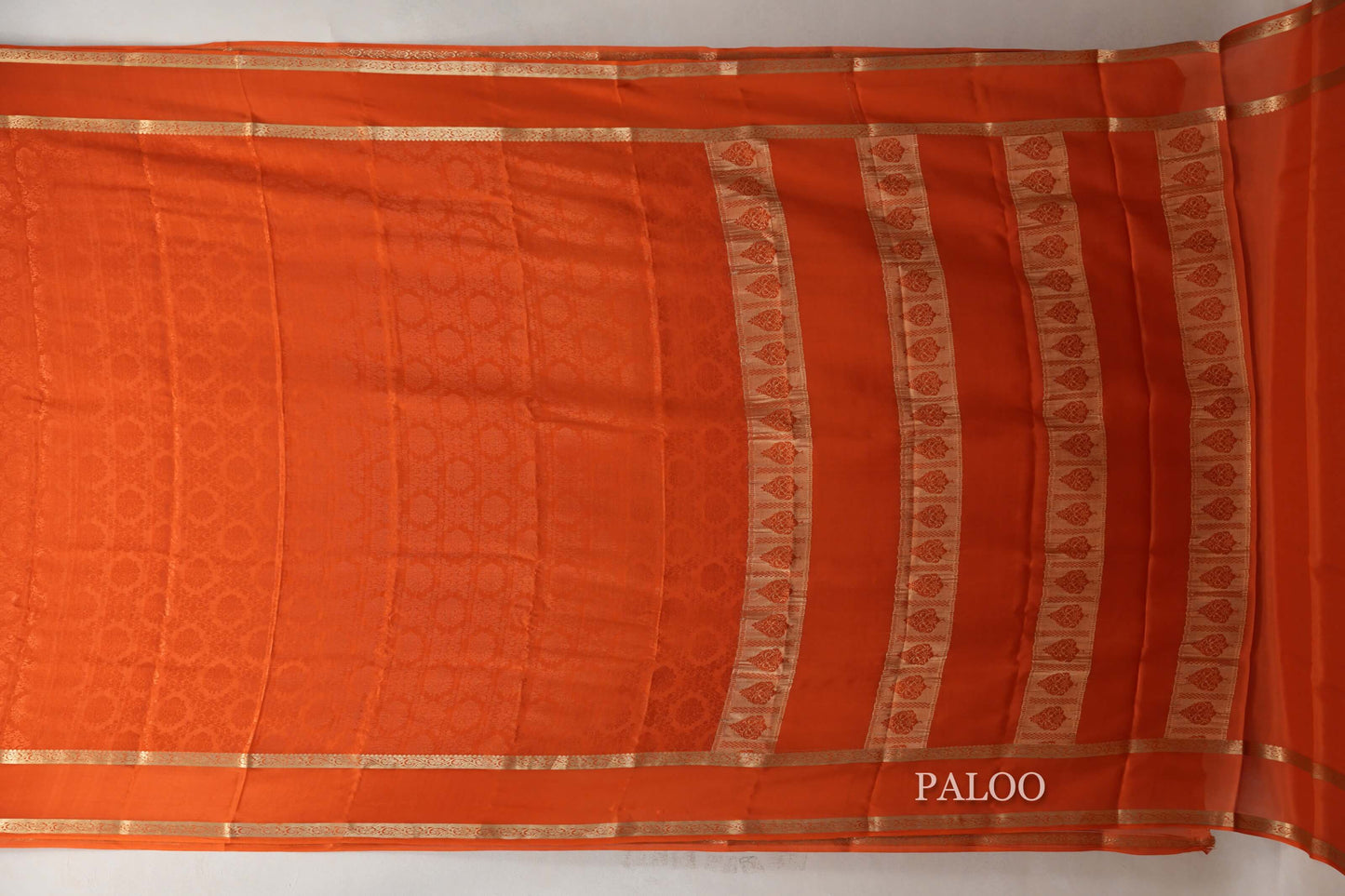 Rust Orange Mysore Silk Saree by Shreenivas Silks PSSR019005