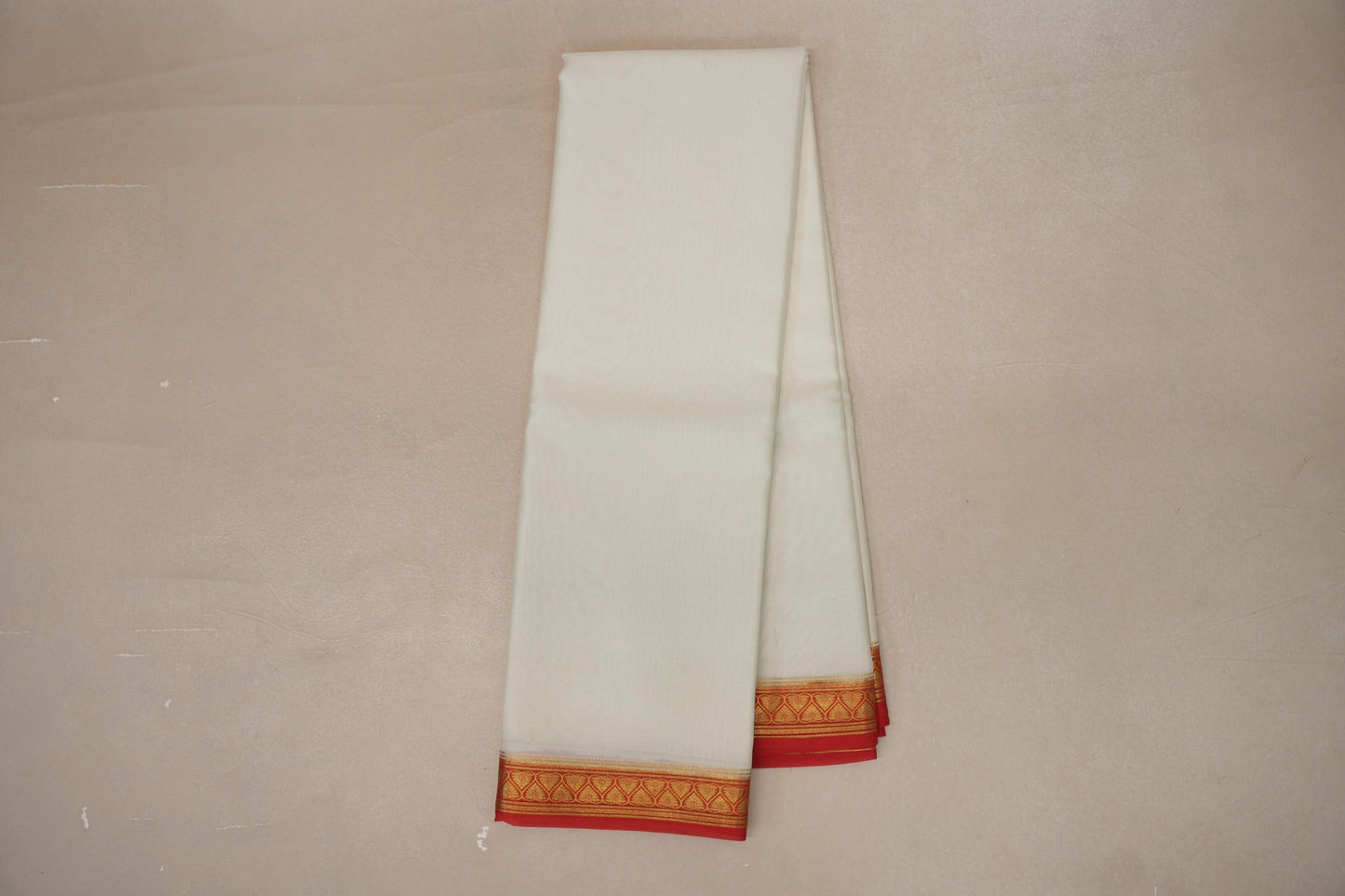 Cream with Red Borders Mysore Silk Saree by Shreenivas Silks PSSR019016