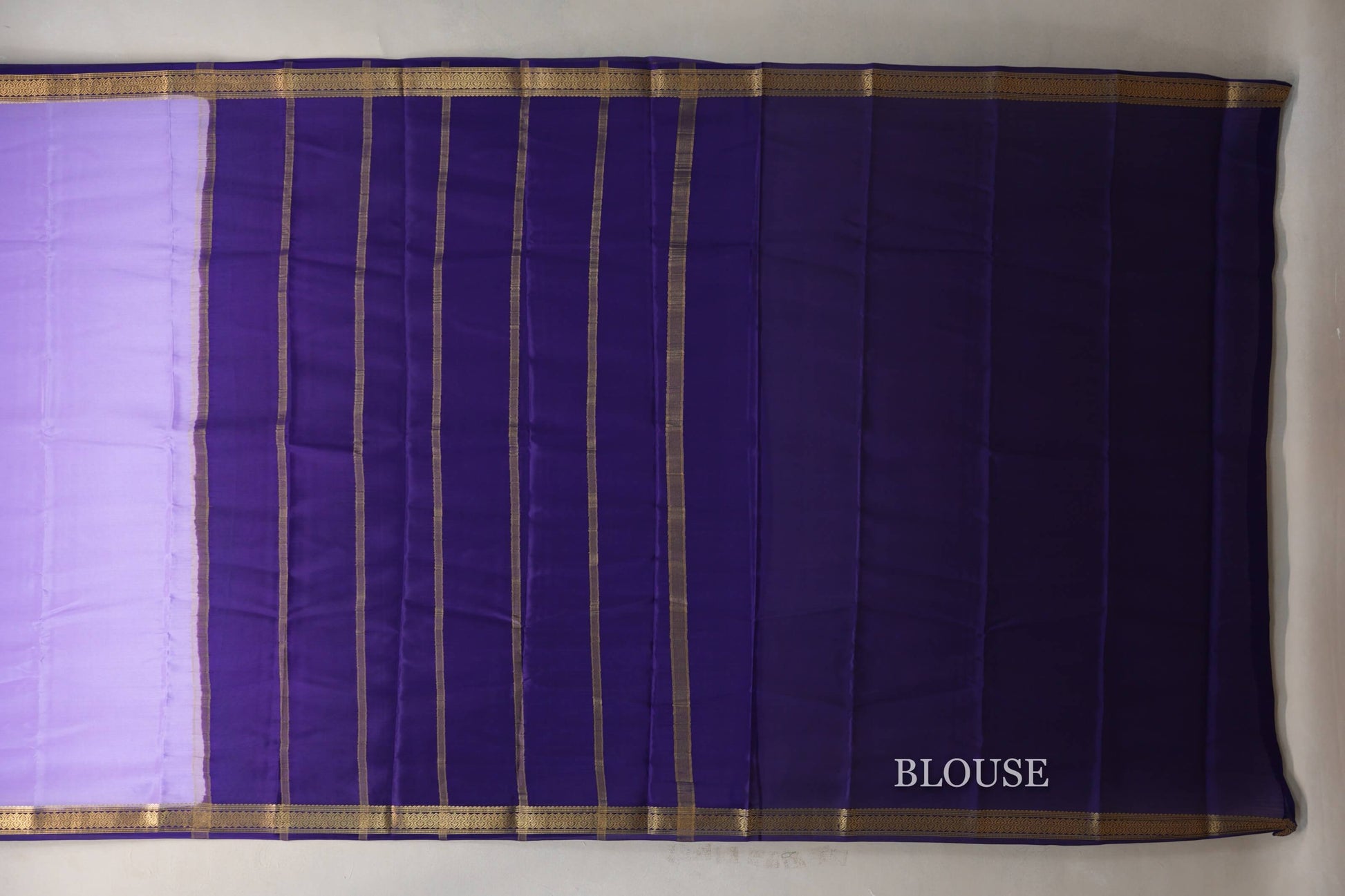Lavender Mysore Silk Saree blouse