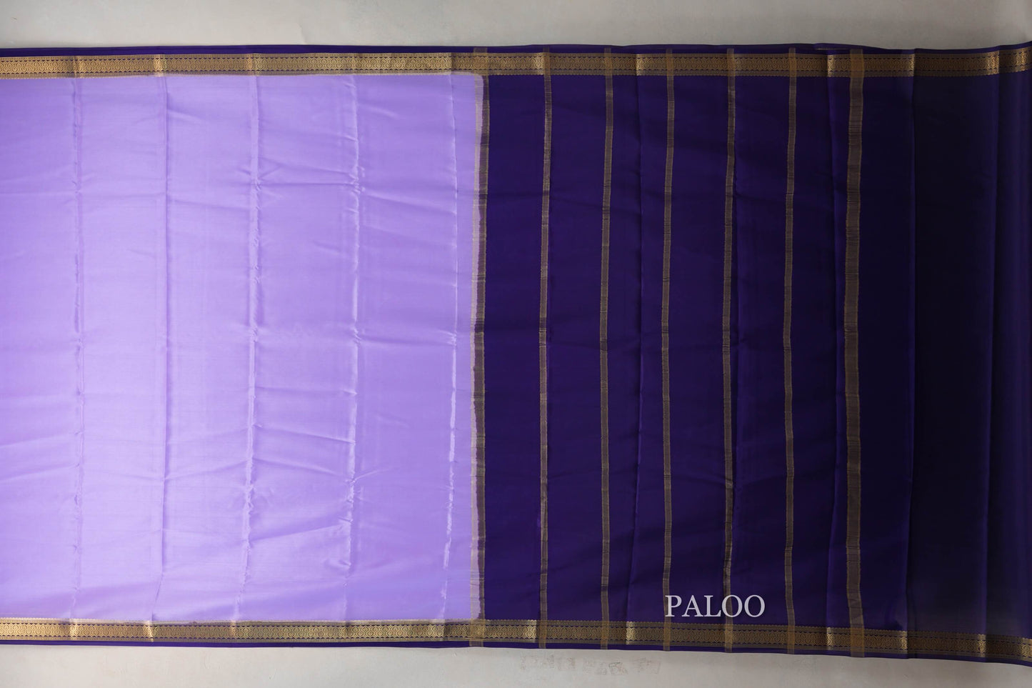 Lavender Mysore Silk Saree paloo