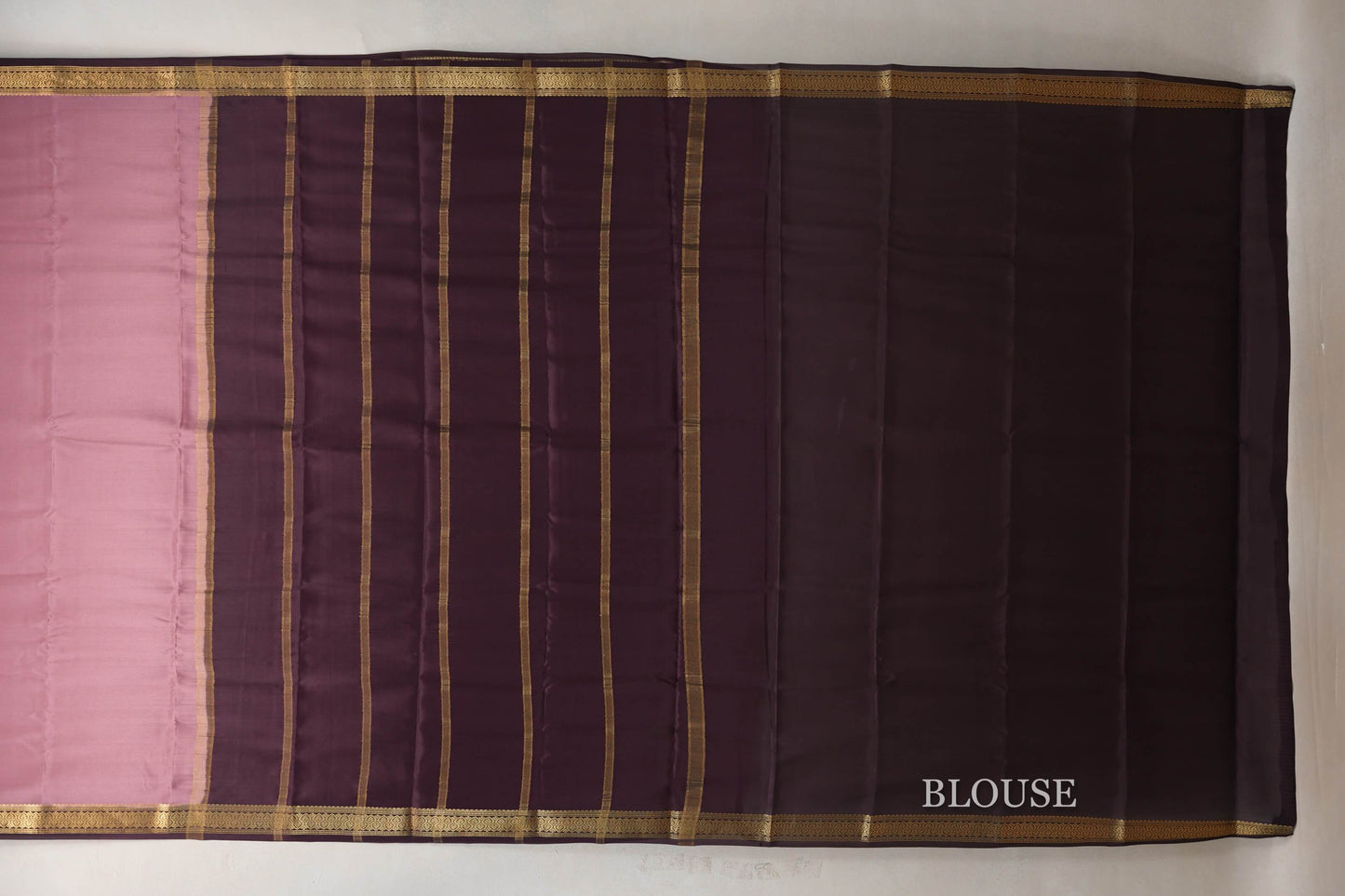 Dusty Rose Pink Mysore Silk Saree  blouse