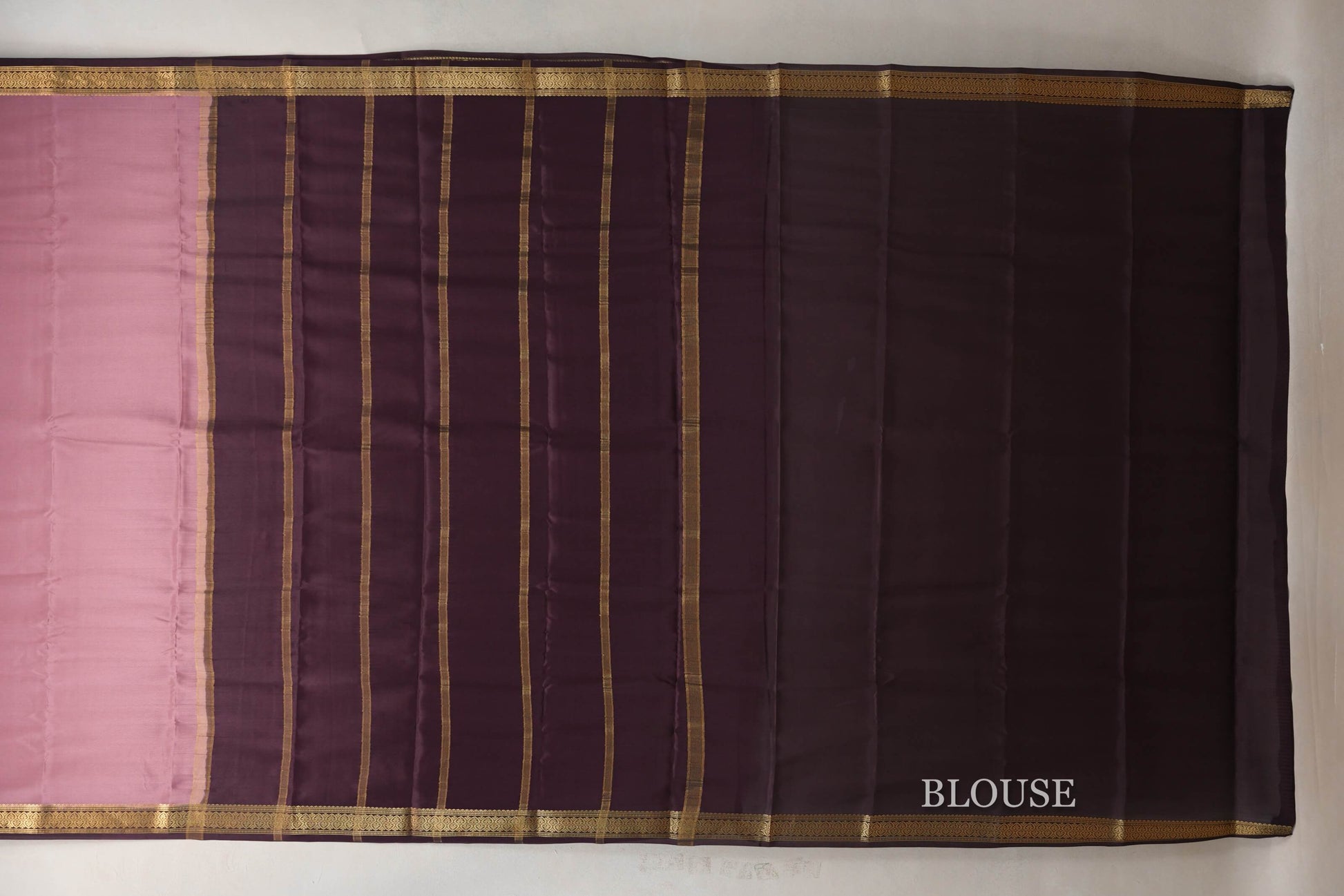 Dusty Rose Pink Mysore Silk Saree  blouse