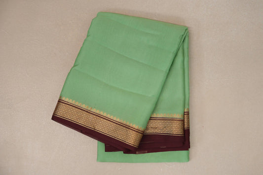 folded Pastel Pistachio Green Mysore Silk Saree  