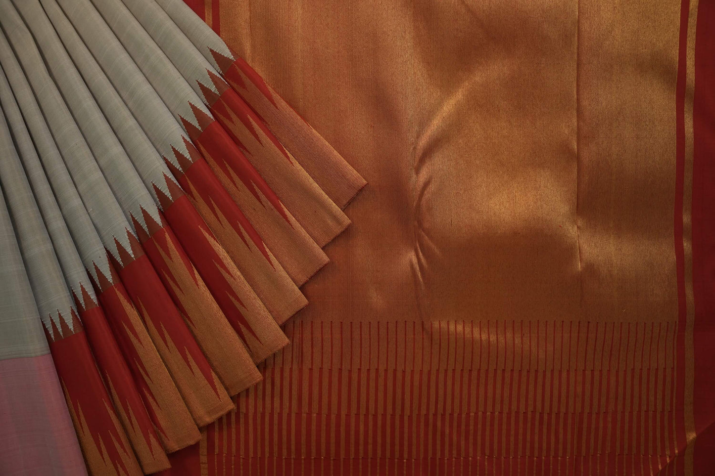 Cream kanchipuram silk saree