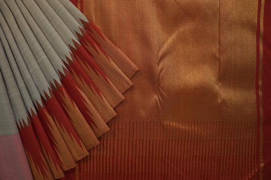 Cream kanchipuram silk saree