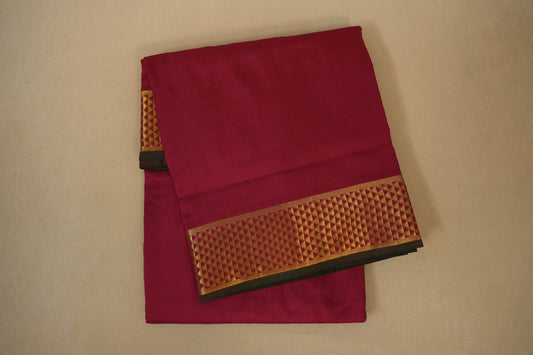 Maroon ten yards madisar silk saree