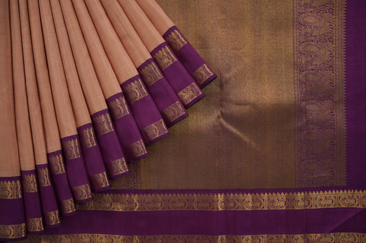 Peach kanchipuram silk saree