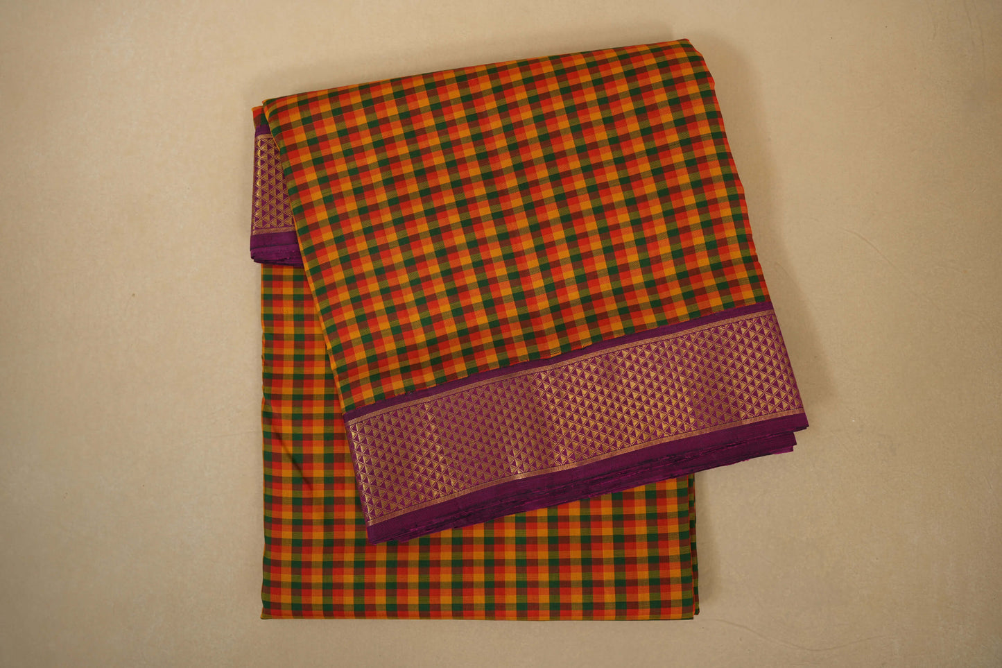 Multi color ten yards madisar silk saree