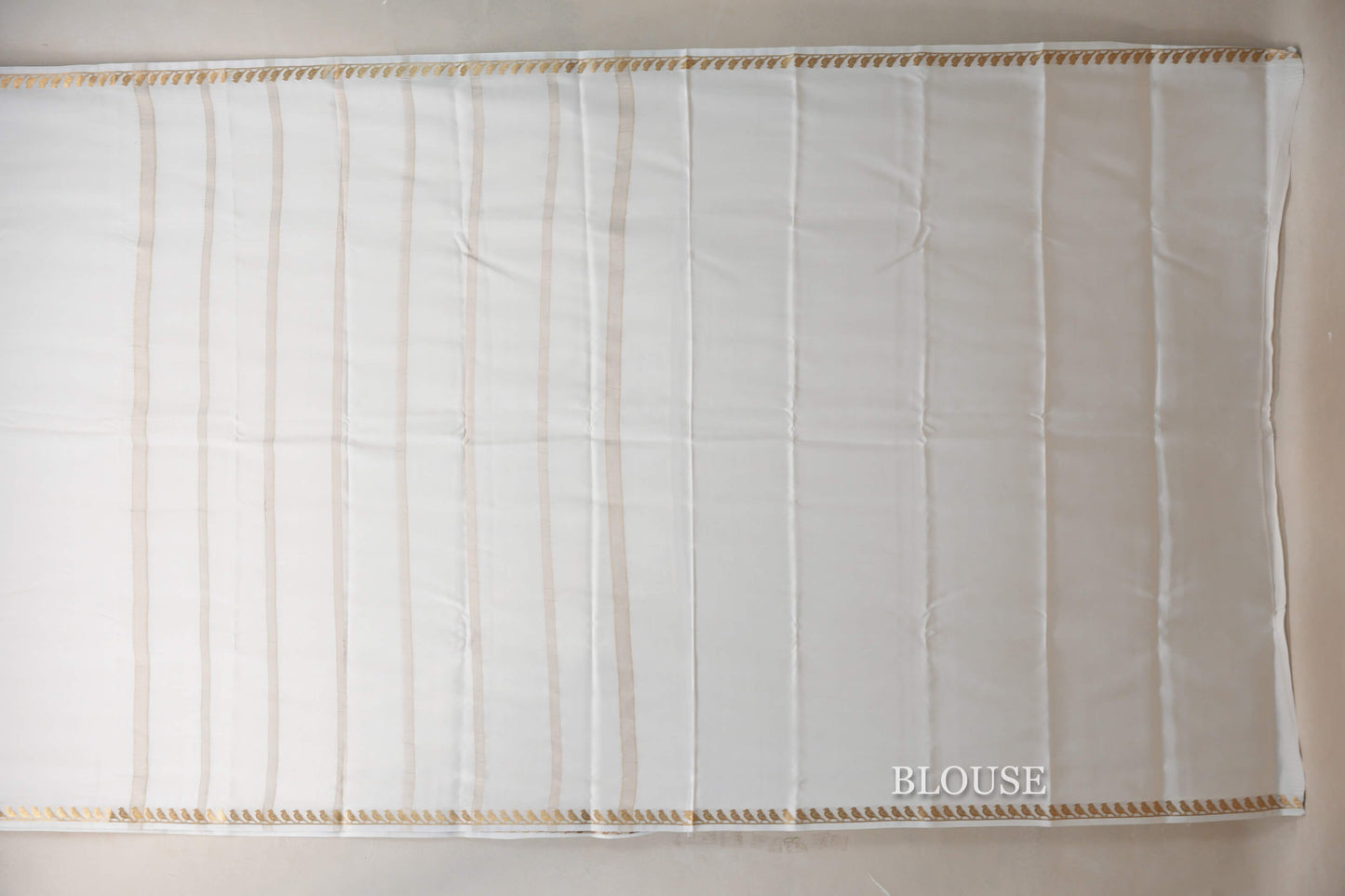 Milk White Mysore Silk Saree  blouse