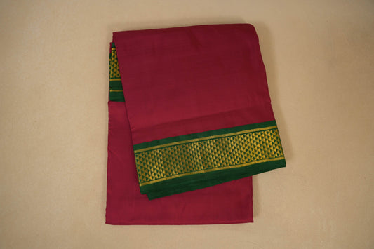 Maroon ten yards madisar silk saree