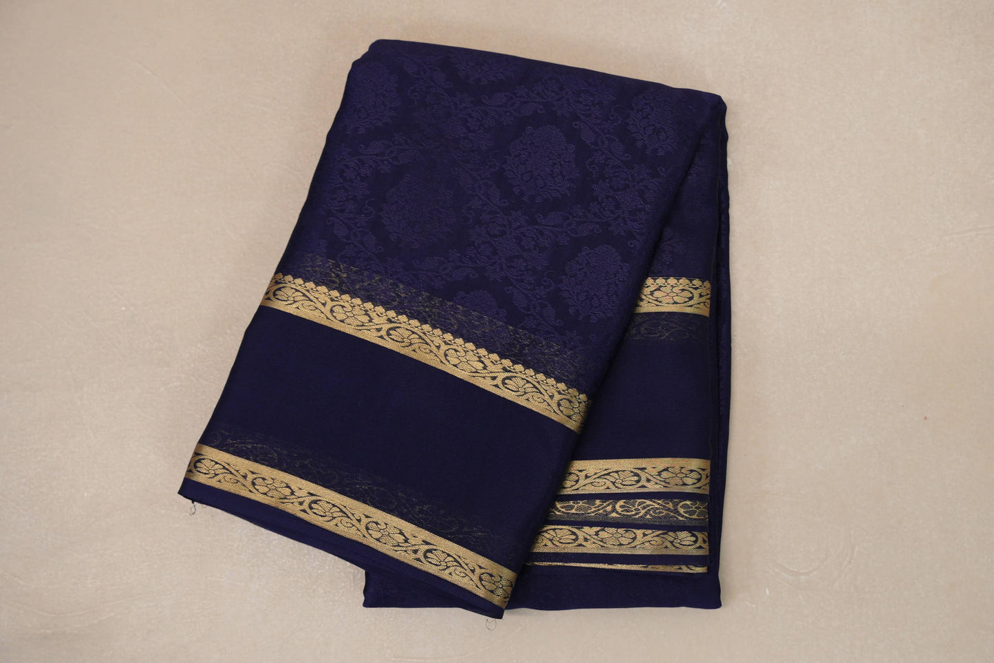 Navy Blue Mysore Silk Saree by Shreenivas Silks PSSR019027