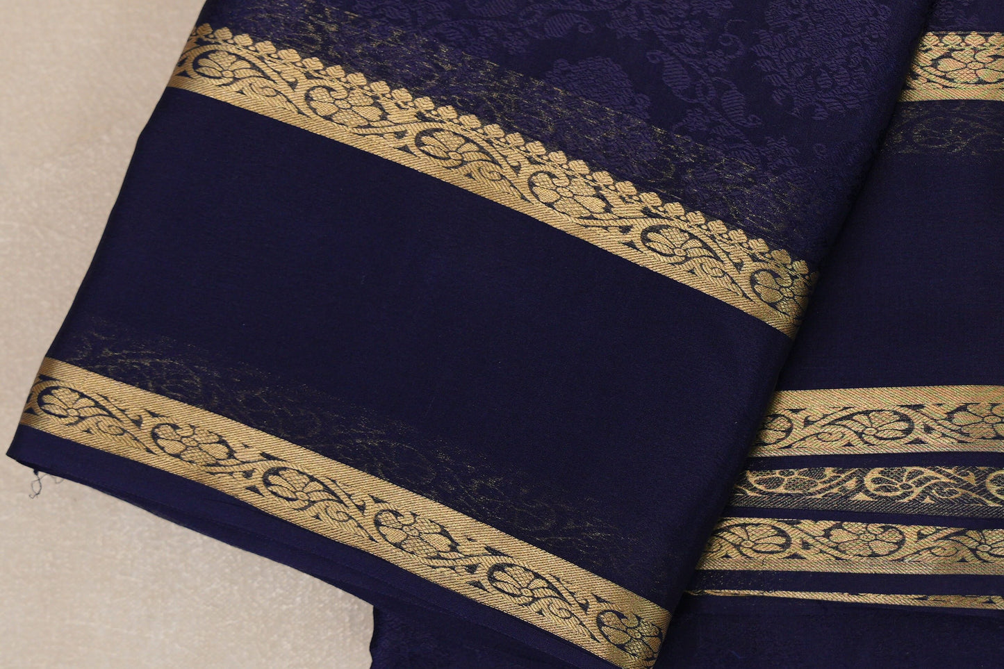 Navy Blue Mysore Silk Saree by Shreenivas Silks PSSR019027