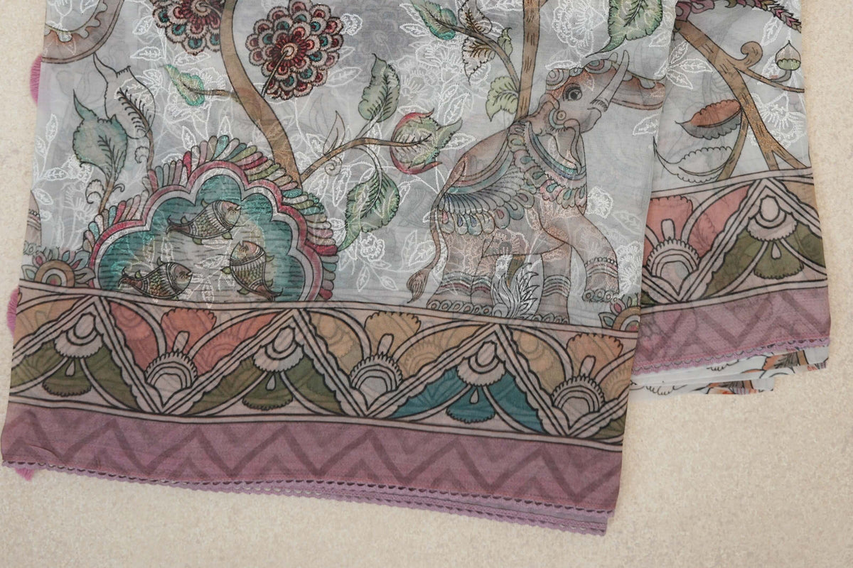 Multi Color Organza Silk Saree border