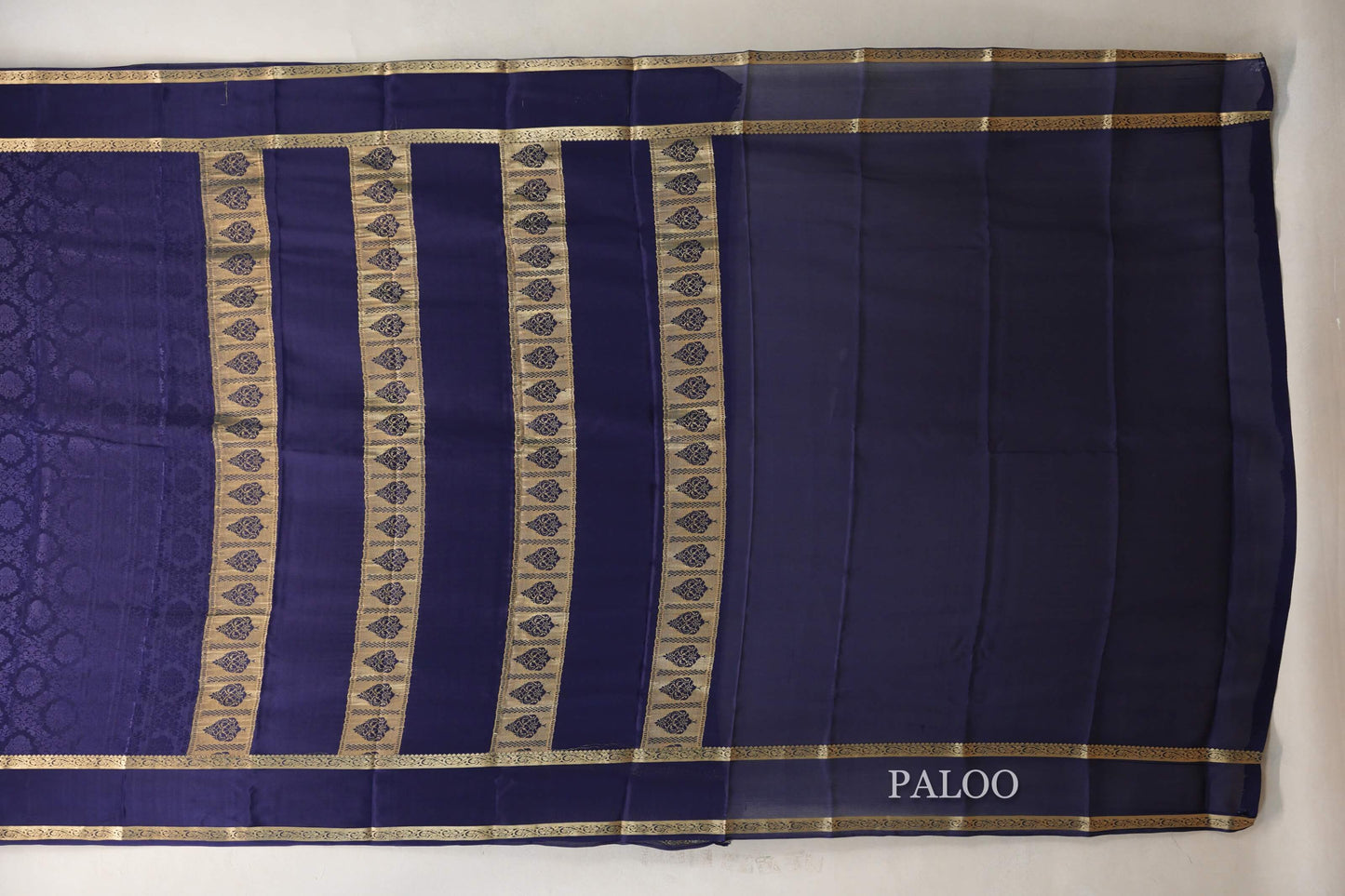 Navy Blue Mysore Silk Saree by Shreenivas Silks PSSR019027