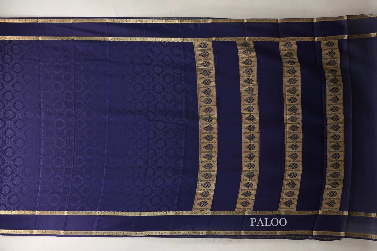 Navy Blue Mysore Silk Saree by Shreenivas Silks PSSR019027
