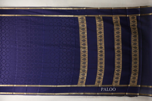 Navy Blue Mysore Silk Saree by Shreenivas Silks PSSR019027