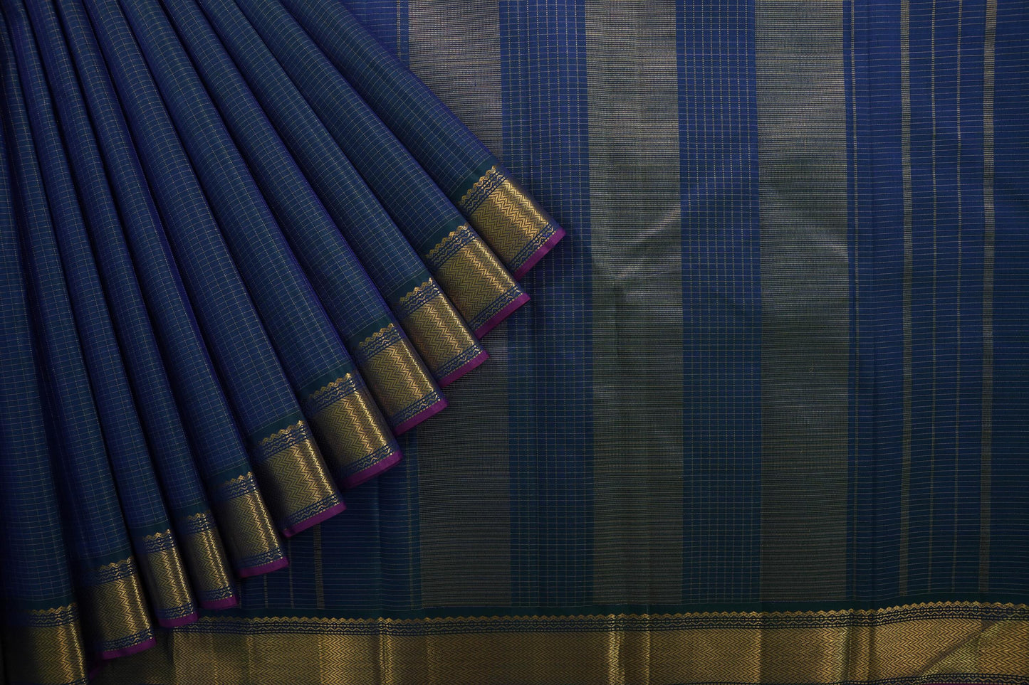 Peacock green kanchipuram silk saree