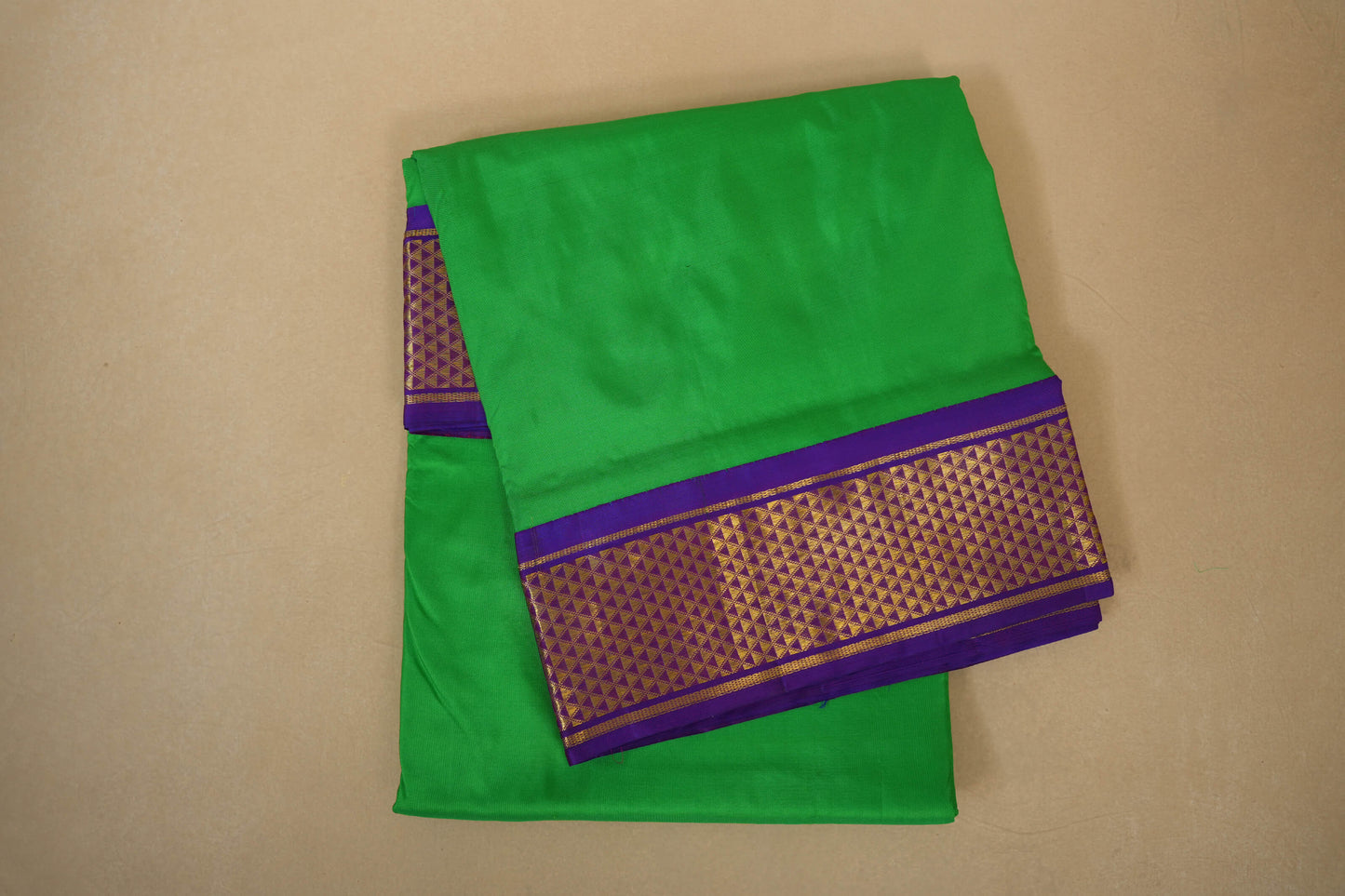 Green ten yards madisar silk saree