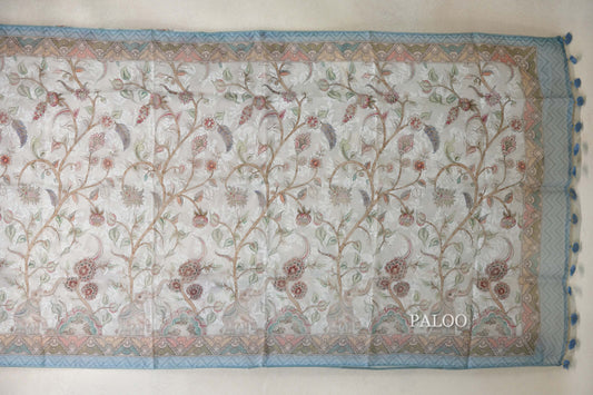 Multi Color Organza Silk Saree paloo