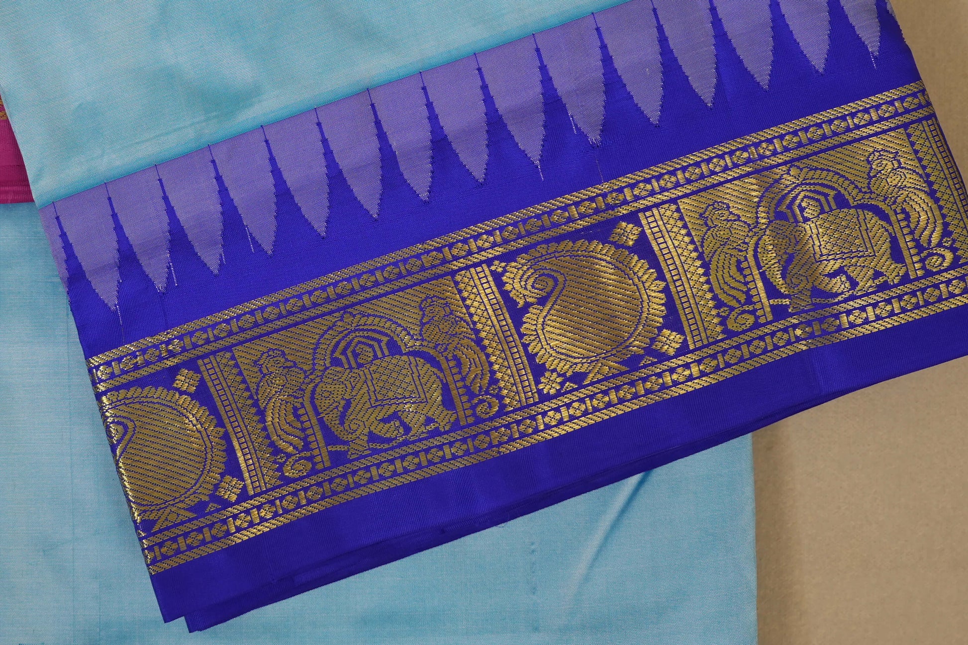 Temple borders ten yards madisar silk saree