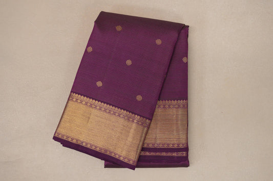 Dark Magenta Vintage Heirloom Kanjivaram Silk Saree by Shreenivas Silks PSSR019034