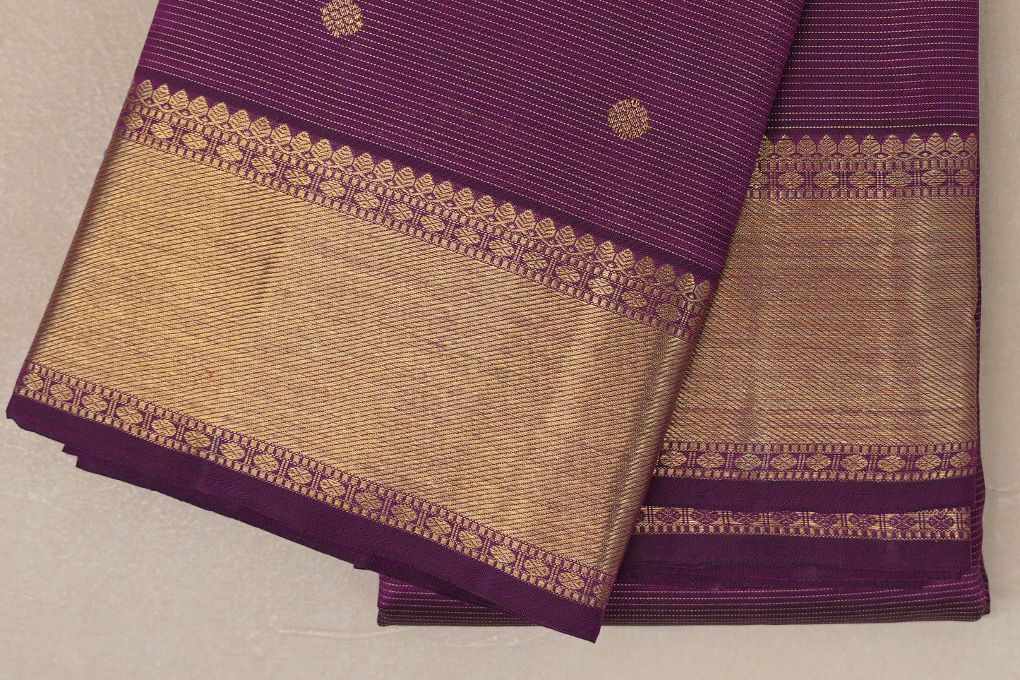 Dark Magenta Vintage Heirloom Kanjivaram Silk Saree by Shreenivas Silks PSSR019034