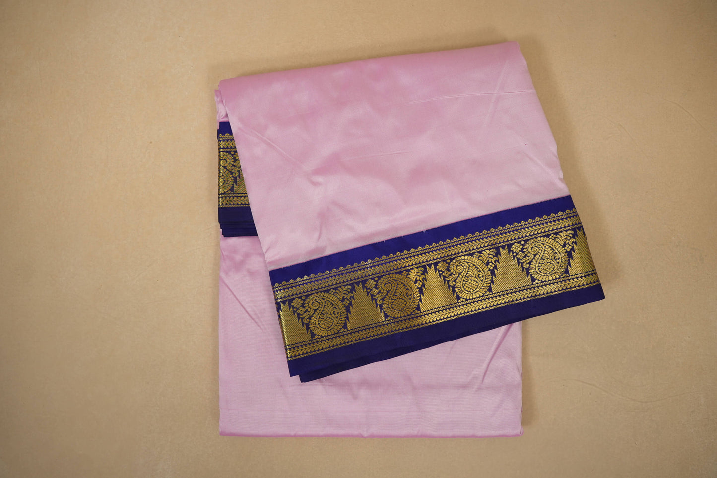 Pastel pink ten yards madisar silk saree