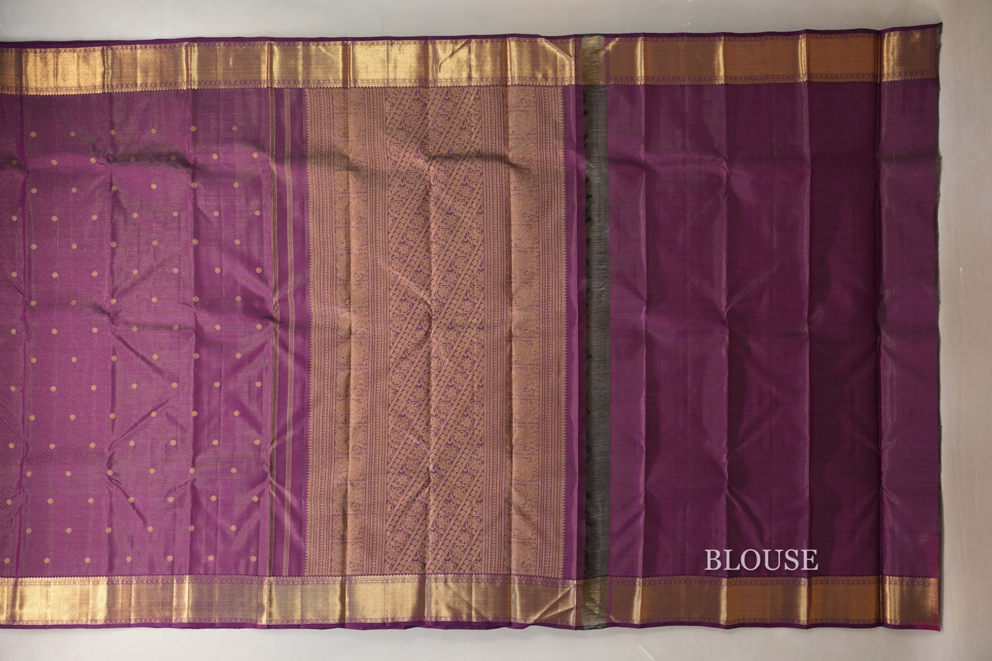 Dark Magenta Vintage Heirloom Kanjivaram Silk Saree by Shreenivas Silks PSSR019034